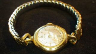 Ladies Vintage Swiss Made Oris 15 Jewels Mechanical Watch Elasticated Strap Rare