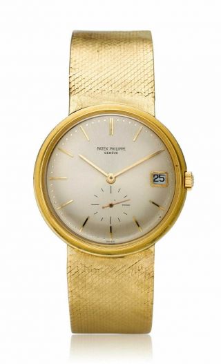 Rare 1968 Men’s Patek Philippe 18k Automatic Date Screwback Wristwatch Ref 3445j