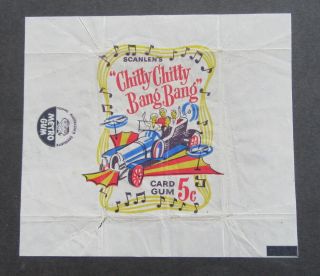Rare Australian Chitty Bang Scanlens Bubble Gum Card Wax Wrapper Scanlen 