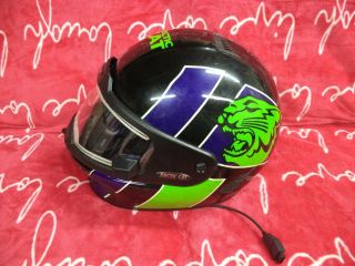 Arctic Cat Full Face Snowmobile Helmet With Defrosting Sheild Vintage.  With Bag