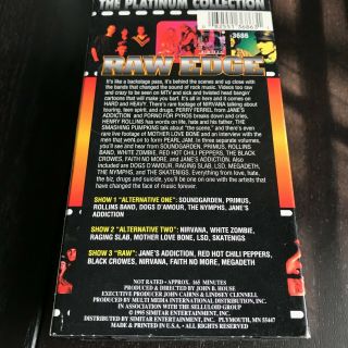 RARE OOP Hard n Heavy Raw Edge Alternative VHS (3) Nirvana Primus RHCP FNM,  1995 2