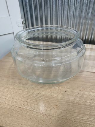 Vintage Clear Round Glass Turtle Fish Bowl Terrarium