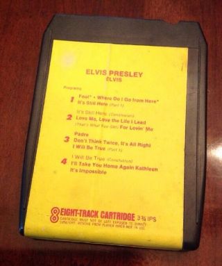 Elvis Presley 8 Track Tape Elvis Tropic Enterprises Yellow Label Rare