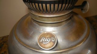 Antique Kerosene Oil Lamp Rayo Nickel Brass 2