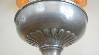 Antique Kerosene Oil Lamp Rayo Nickel Brass 3