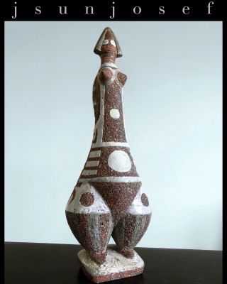 Rare Mid Century Studio Art Pottery Nude Female Bottle Sculpture By Paul Bogatay