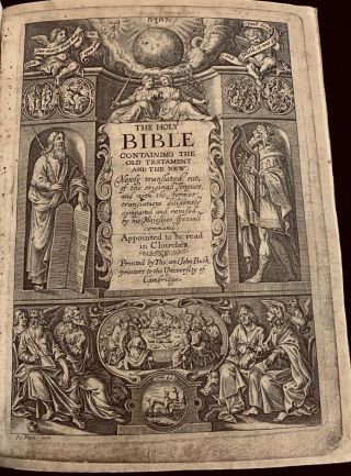 1637 King James Bible Rare Early Hymnal Clark Family Record Complete