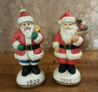 2 Vintage Christmas Eve Inc.  Santa Ornament Figurine 1983 Limited Edition Rare