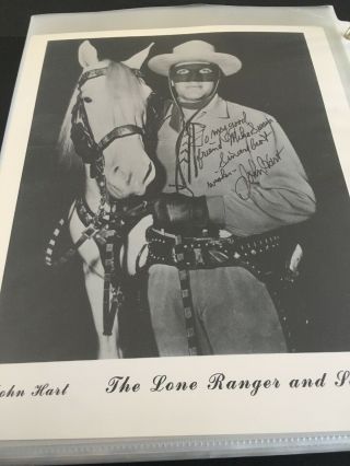 John Hart “the Lone Ranger & Silver” Autographed 8x10” Photo.  Rare