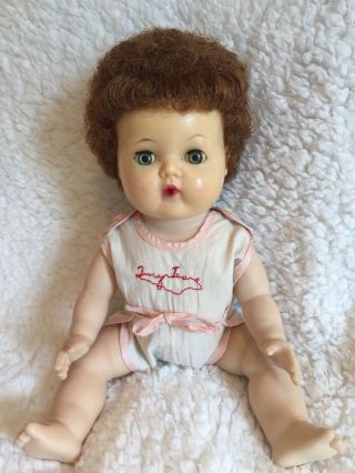 Gorgeous Vintage 12 1/2 “ Tiny Tears Doll W/ Rock A Bye Eyes.