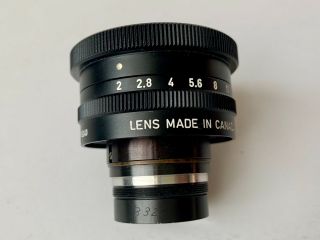 Leica Leitz Elcan 32mm F/2 Lens Made In Canada Circa:1960 Rare