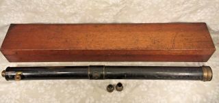Antique John Browning Telescope In Wood Case Rare No Stand London England