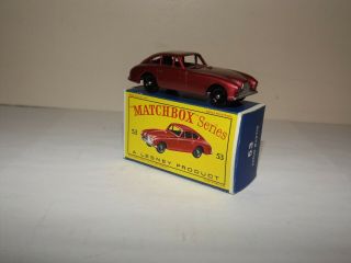 Matchbox Reg.  Wheel No.  53 - A Aston Martin Rare Met.  Red,  Bpw W/rare Picture Box