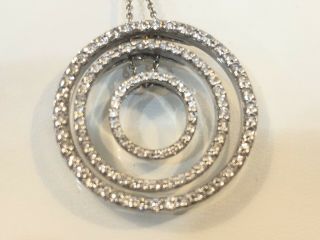 Rare Roberto Coin 18k White Gold Tiny Treasures Diamond Circles Of Life Necklace