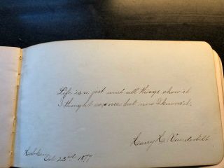 Rare Early Thomas Edison Autograph In Album 1881 From Menlo Park,  NJ. 4