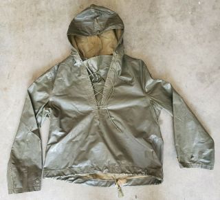 Rare Wwii Usn Navy Weather,  Rain Jacket Deck Coat - Size Small Nxsx 38957