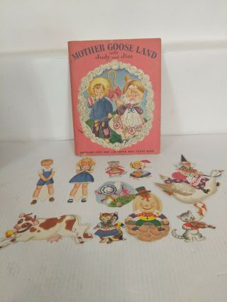 Vtg Mother Goose Land With Judy And Jim Paper Doll Story Book 1949