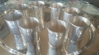 Set Of 8 Sterling Julep Cups - Mark J.  Scearce - 2 Rare Jfk - Perfect