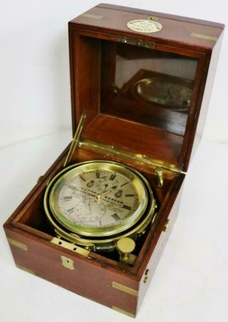 Very Rare 19thc Early 2 Day Thomas Mercer London Ships Marine Chronometer 2
