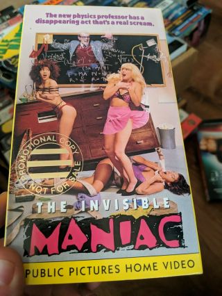 The Invisible Maniac Vhs 1990 Horror Noel Peters Republic Rare Screener