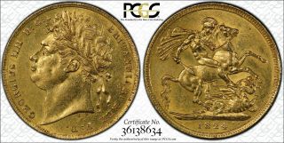 1824 George Iv 22ct Gold Sovereign Rare Pcgs Au55 = Ef Priced Low
