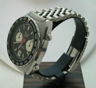 Rare Heuer Autavia Ref,  11630 Men ' s Stainless Automatic Chronograph Cal.  12 Watch 3