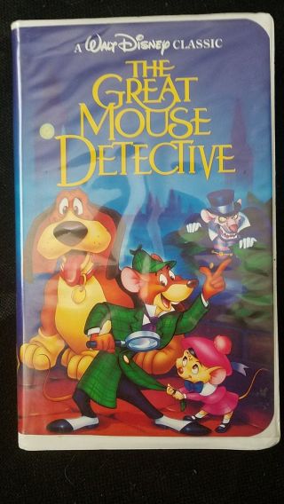 Vintage Rare The Adventures Of The Great Mouse Detective - Walt Disney Black Di