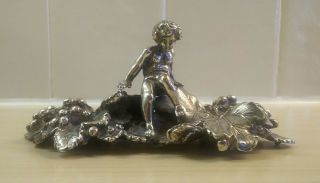 Elaborate Epergne Casting.  Girl Sitting On Vine Leaves.  Late 19th/early 20th C.