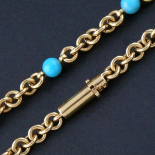 Rare Piaget 18K Gold Persian Turquoise Lapis Lazuli Necklace Pendant Watch, 6