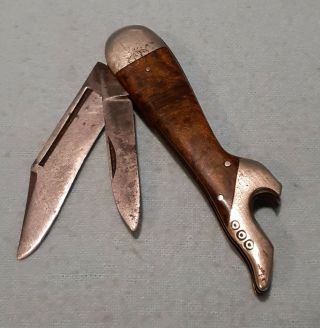 Hibbard Spencer Bartlet & Co Rare Antique Lady Leg,  Bottle Opener Pocket Knife