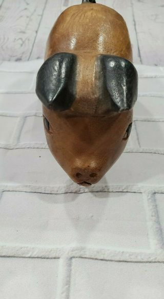 Antique 19th Century American Carved Wood Folk Art Painted Pig Primitive