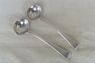 A Antique Sterling Silver George Iii English Salt Spoons London 1810.