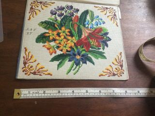 Antique Berlin watercolour chart - Orange lily and other flowers - signed A M F 2