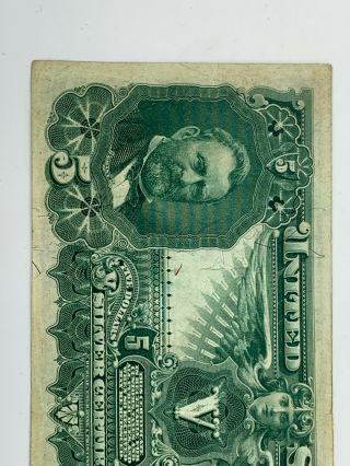 RARE 1896 $5 Silver Certificate Educational Note 6