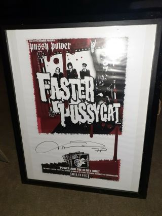 Faster Pussycat Rare Authentic Signed Poster Pussy Power Autograph Signatures