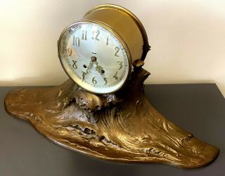 Seth Thomas " Montauk " Ships Bell Mantle Chime Clock Running Striking Rare