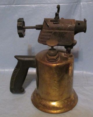 Antique Vintage Craftsman Brass Gas Blow Torch Solderer Steampunk Lamp Part