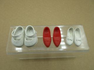 Vintage Tammy/ginny Pepper Doll Shoes White Red Usa/ Japan 1960 