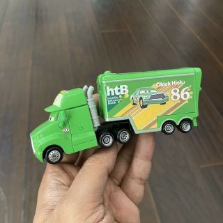 Rare Size Smaller Version Disney Pixar Cars Chick Hicks Hauler Semi Green Truck