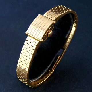 Rare Vintage Omega Solid 18K Gold Lady ' s Flip Top Bracelet Watch w/ Box 2