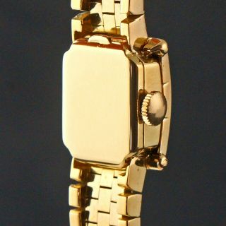 Rare Vintage Omega Solid 18K Gold Lady ' s Flip Top Bracelet Watch w/ Box 6