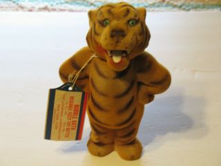 Rare Vintage Fuzzy Tiger Toy Bubble Bath Bottle With Tag,  8.  50 " Tall