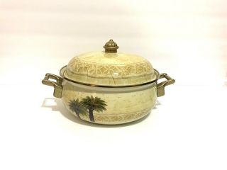 Rare Vintage Tabletops Unlimited Palm Tree Cooking Pot,  Large