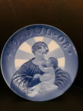 Very Rare 1908 Royal Copenhagen Christmas Plate Madonna and Child Limited 3
