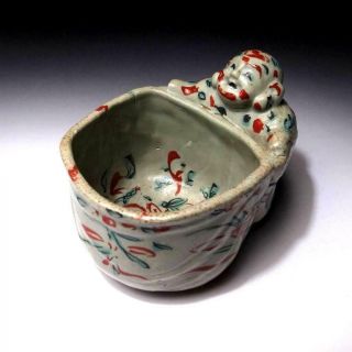 @xh31: Antique Japanese Pottery Haisen Bowl,  Old Sanda Ware,  Hotei