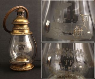 Rare 19thc Antique Pw&b Railroad Steam Locomotive Presentation Whale Oil Lantern