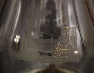 RARE 19thC Antique PW&B Railroad Steam Locomotive Presentation Whale Oil Lantern 3
