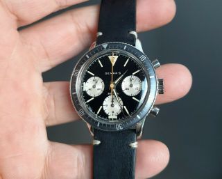 Vintage Seaman’s 20 Atm Diver Chronograph Valjoux 72 / 726 Steel Watch Very Rare