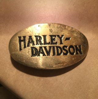 Rare Harley Davidson Belt Buckle Vintage 1983 H - 301 Solid Baron Brass Polished.