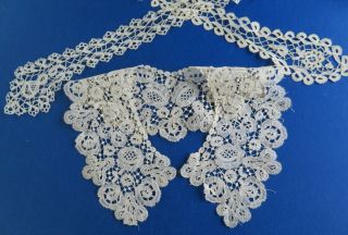A Victorian Honiton Lace Collar & Two Honiton Lappets